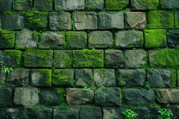 Obraz premium Nature's Blanket: Mossy Texture on Ancient Stone