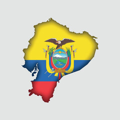 Ecuador Map with flag in body