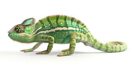 Naklejka premium chameleon on a white background
