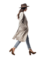 Fototapeta premium a woman walking in transparent background