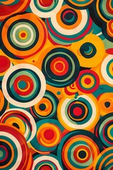Fototapeta premium Vibrant Abstract Pattern with Circles and Swirls Patterns