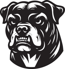 Angry Pitbull Vector Illustration Silhouette. Vector logo of a mad dog