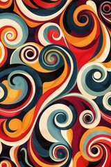 Fototapeta premium Vibrant Abstract Pattern with Circles and Swirls Patterns