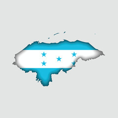 HONDURAS Map with flag in body