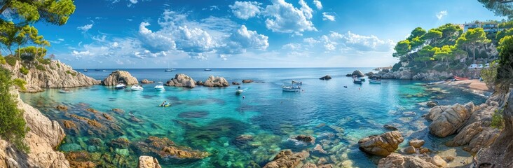 Fototapeta premium Idyllic Coastal View with Turquoise Water