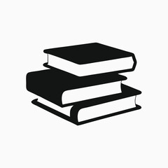 Book icon silhouette icon on white background 