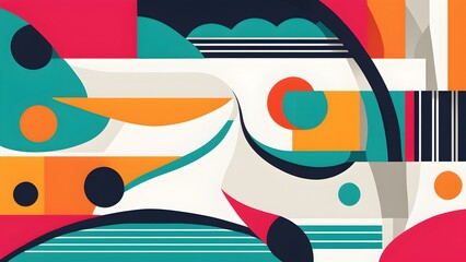 minimalist illustration as abstract symbol for swimming embodying motion