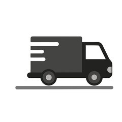 Fast Delivery courier service concept icon silhouette black and white on White background