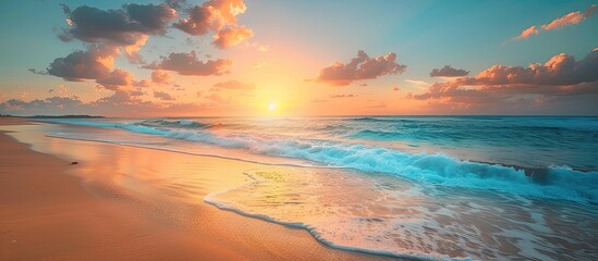 Scenic coastal sunset with a stunning view perfect as a copy space image