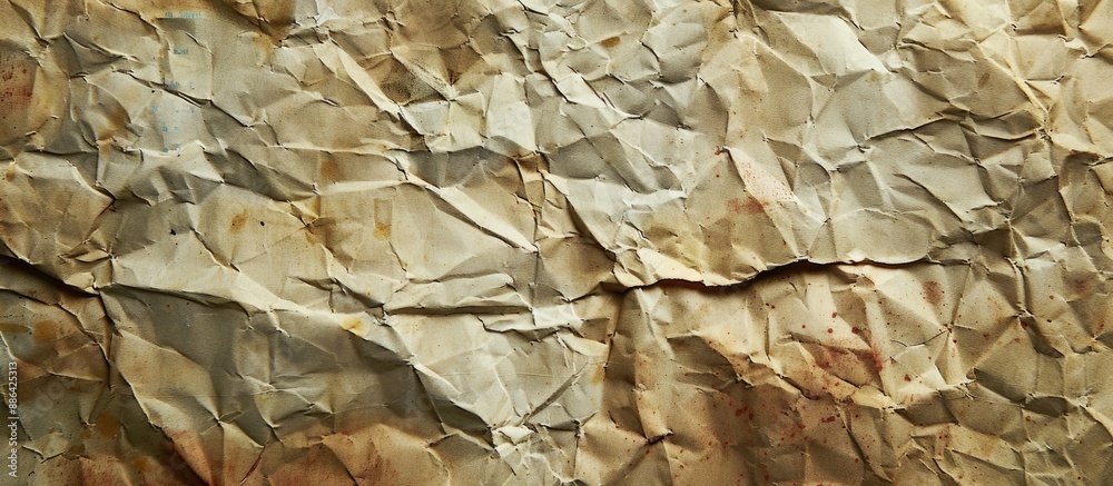 Aufkleber A worn crumpled paper with visible creases and imperfections creates an aged backdrop in this copy space image