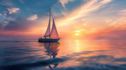 sailboat at sunset