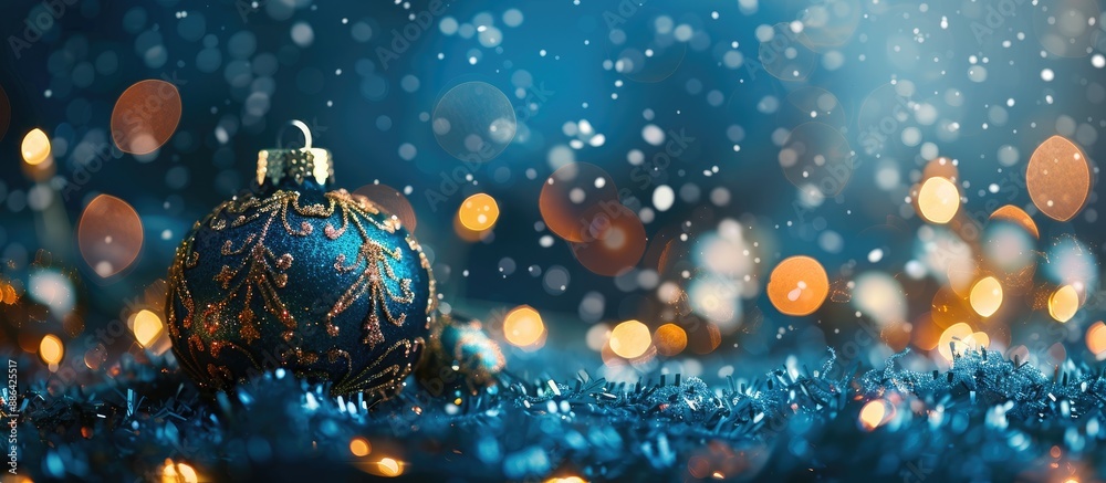Poster Classic blue background with a blurred effect perfect for a Christmas card featuring a textured New Year s theme with copy space image