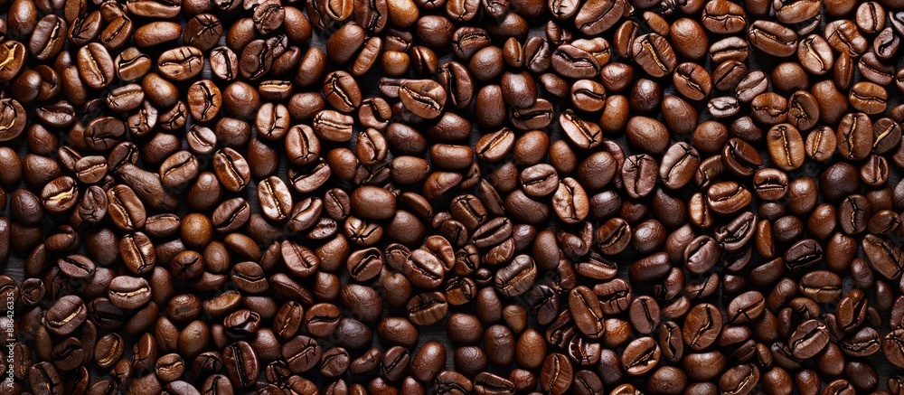 Poster Heart frames outline a backdrop of coffee beans with a copy space image