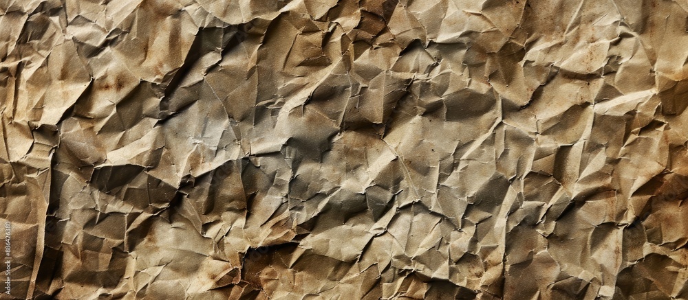 Poster Texture background of crumpled old paper with visible signs of wear and dirt ideal as a copy space image