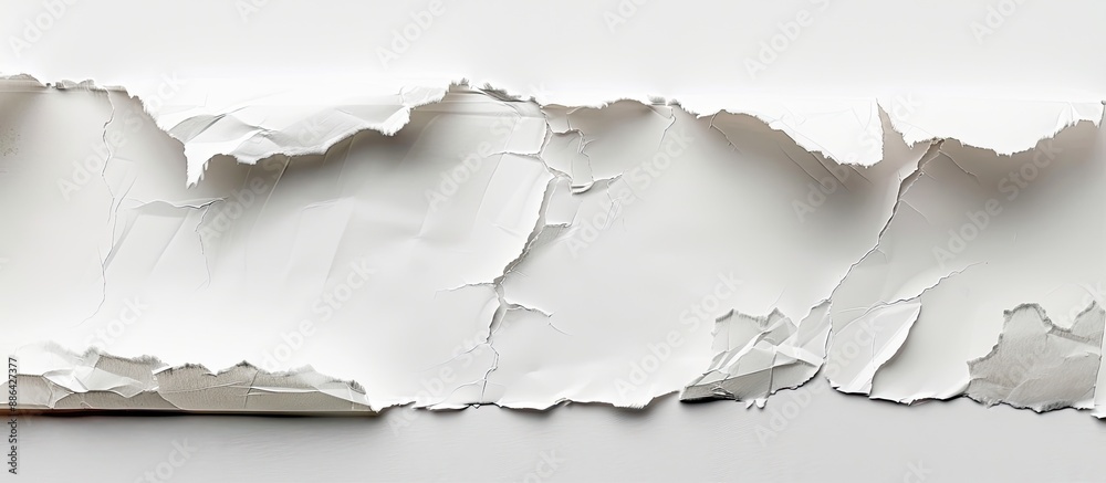 Poster a torn paper on a white backdrop providing ample copy space image