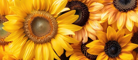 Sunflower pattern displayed with ample copy space image on the right