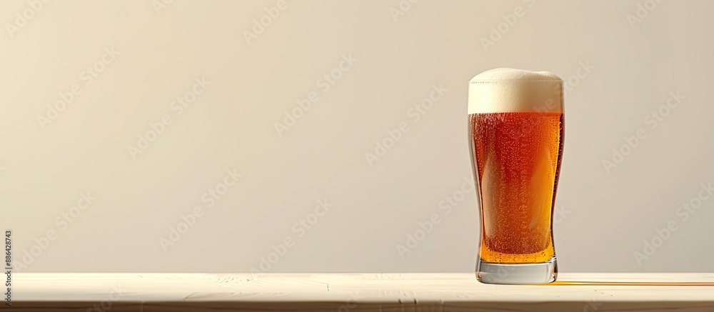 Aufkleber Glass of beer against a white backdrop with plenty of copy space image