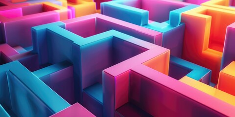 Abstract Colorful 3D Maze