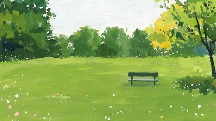 Obraz premium Park with Fitness Stations