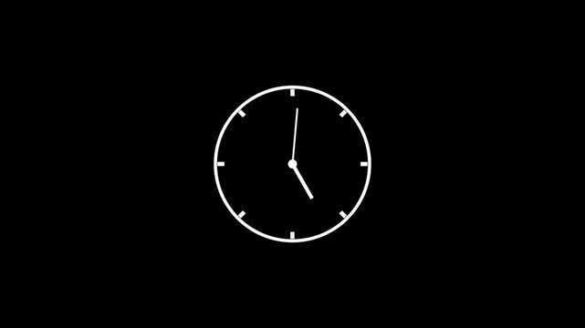 simple clock icon animation. clock icon spinning animation.
