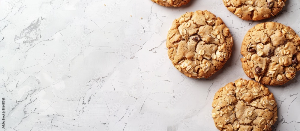 Poster delicious oat cookies with copy space image
