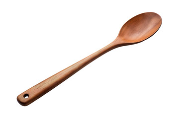 A Warm Wooden Spoon Ready For Stirring on a White or Clear Surface PNG Transparent Background