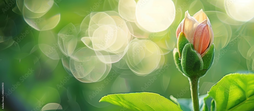 Poster close up of a flower bud with copy space image