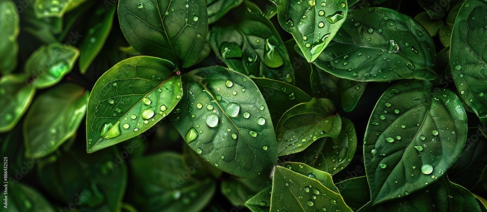 Poster Background featuring green leaves with empty copy space image