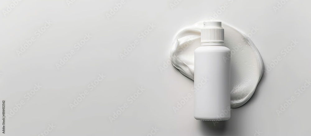 Poster cream bottle placed on a white background perfect for a copy space image