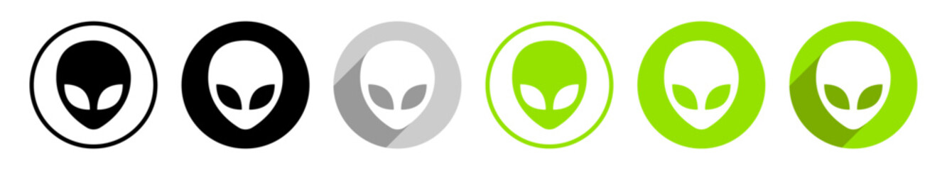 Alien Logo im Kreis verschiedene Varianten