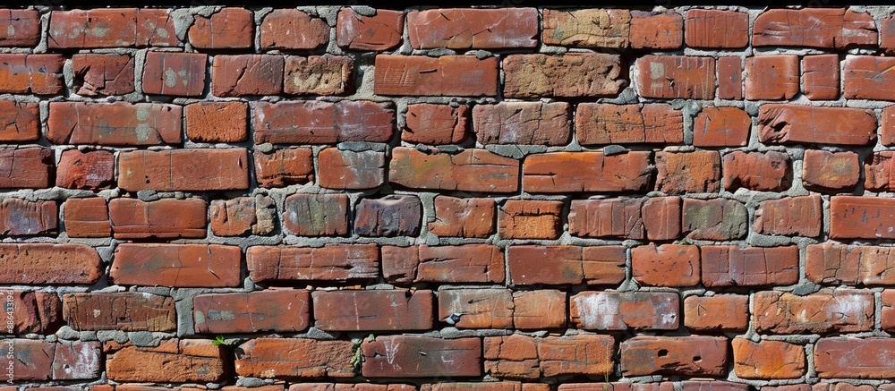 Poster Wall made of bricks with space for text or designs also known as a brick wall. with copy space image. Place for adding text or design