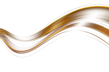 Abstract Gold Wave Design Element. Glowing Smooth Wavy Line