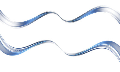 Abstract Blue Wave Design Element. Glowing Smooth Wavy Line