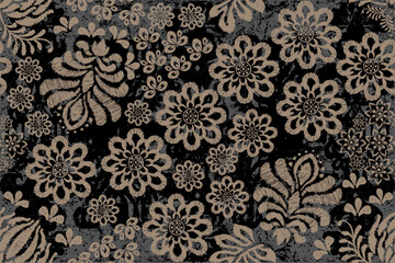 patchwork Ikat paisley embroidery on the fabric in Indonesia, India and Asian countries.geometric ethnic oriental seamless pattern.Aztec style. design for texture, fabric,clothing