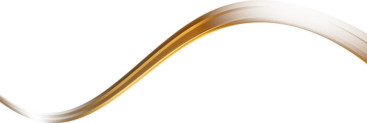 Abstract Gold Wave Design Element. Glowing Smooth Wavy Line