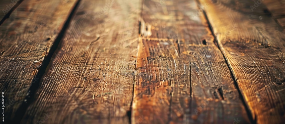 Fototapete vintage style close up of a rustic wood table with a textured grain an old wooden plank s surface in