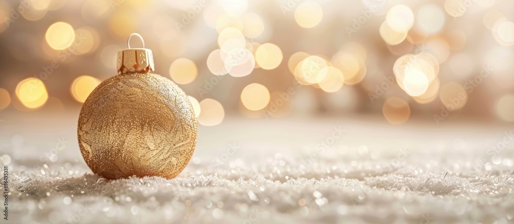 Aufkleber Christmas ball decoration placed against a blurred background with empty space for text in the image. with copy space image. Place for adding text or design