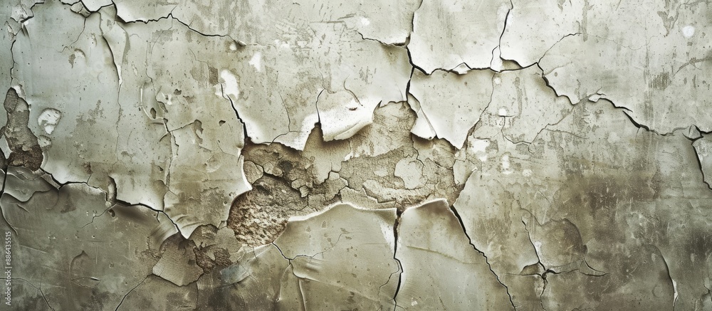 Poster wall with a worn look featuring cracks and an aged appearance perfect for a copy space image