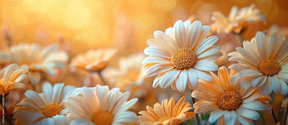 Poster Sunlit Daisies: A Field of Delicate Beauty