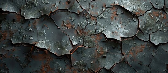 Background featuring a cracked metal plate with copy space image included