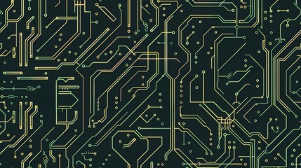 Seamless high-tech circuit board texture with intricate pathways
