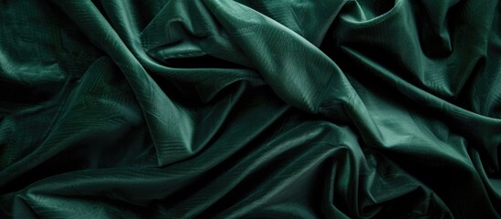 Fototapeta premium Luxurious dark green velvet background for a banner with an expensive feel showcasing the texture of the fabric with copy space image