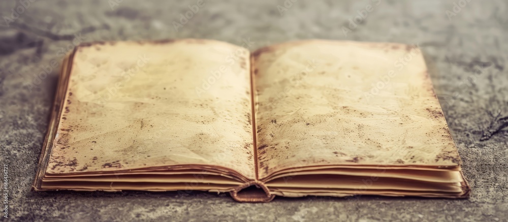 Aufkleber Vintage style design with a blank retro page showcasing an old paper texture on a rough faded surface ideal for backgrounds and with ample copy space image
