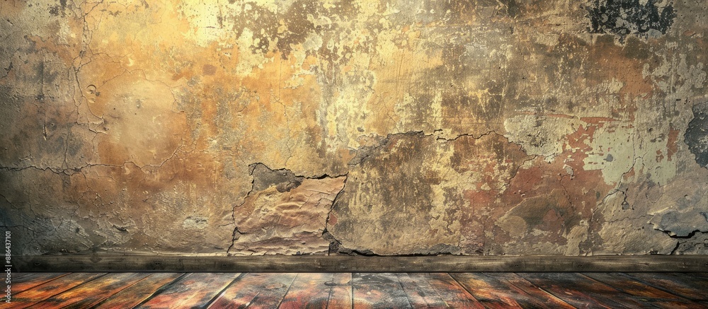 Poster weathered wall texture providing a vintage backdrop for a copy space image
