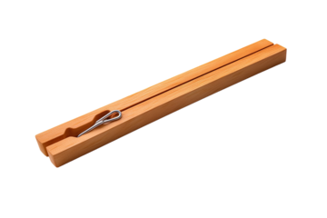 A Simple Wooden Clothespin With a Metal Clip, Isolated Against a White Background on a White or Clear Surface PNG Transparent Background
