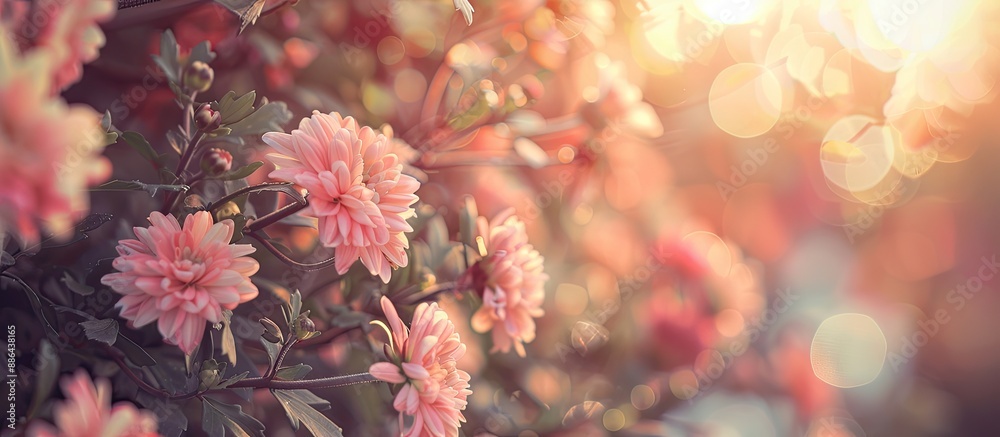 Aufkleber flowers outdoors with selective focus and warm tones creating a beautiful composition perfect as a c
