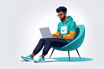 Freelancer Working Laptop