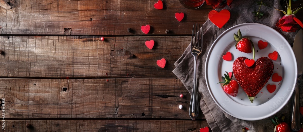 Aufkleber valentine themed table with copy space image