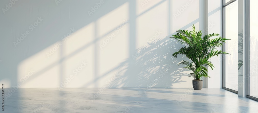 Aufkleber interior with a white wall and empty space for a copy space image