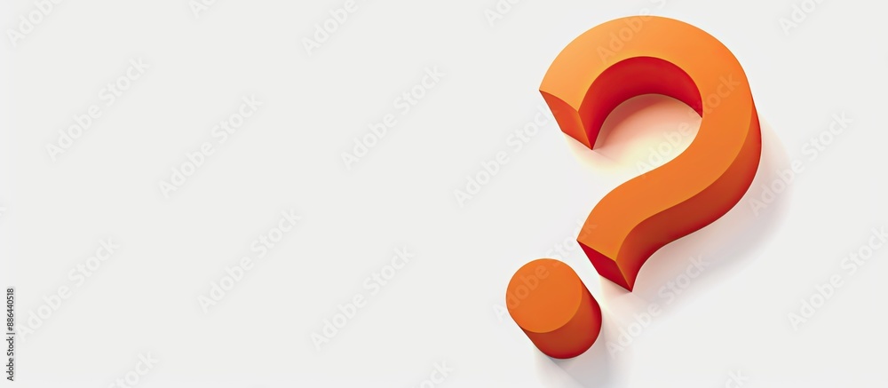 Aufkleber Design featuring a question mark and a blank area for text on a white background. with copy space image. Place for adding text or design